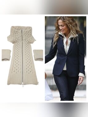 Veronica Beard Upstate Cream Knit Dickey Insert And Cuffs One Size Celebrity